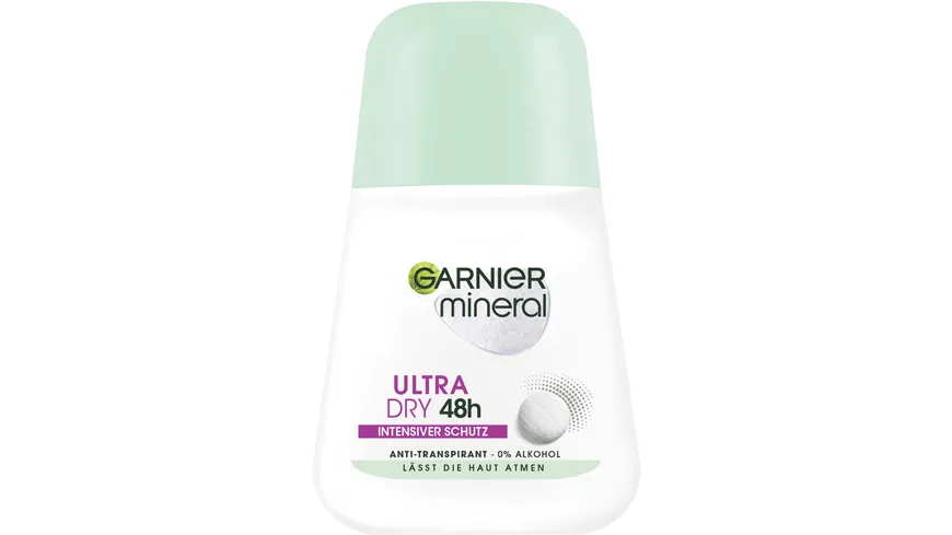 Garnier Mineral Deo Roll On Ultra Dry - mit 48h intensivem Schutz - ohne Rückstände für eine sehr langanhaltende Frische 50 ml
