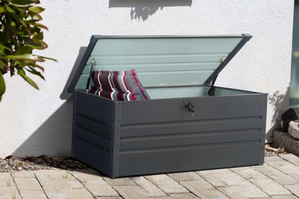 Solax Sunshine Aufbewahrungsbox 550 L Metall-Aufbewahrungsbox, ca. 165 x 70 x 62 cm - Anthrazit