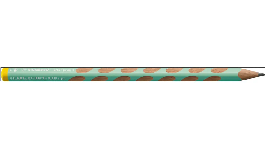 STABILO® Ergonomischer Dreikant-Bleistift für Linkshänder - STABILO EASYgraph in pastellgrün - Einzelstift - Härtegrad HB