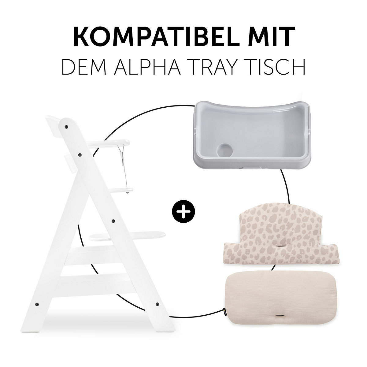 Sitzauflage Alpha Highchair Pad Select, Musselin Leo Natural