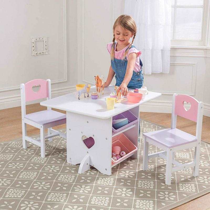 Ensemble table et 2 chaises Coeur