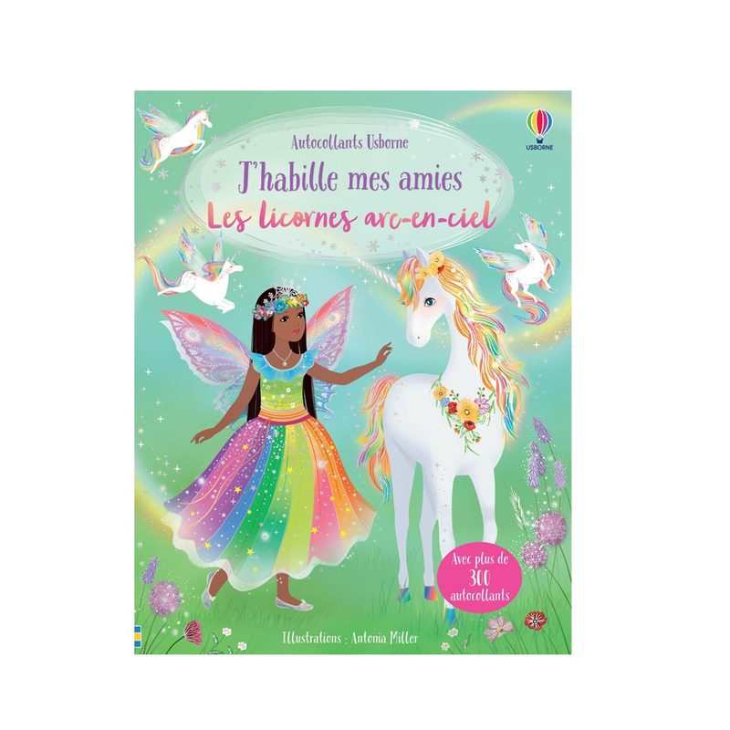 Livre Licornes arc-en-ciel - j'habil - Usborne