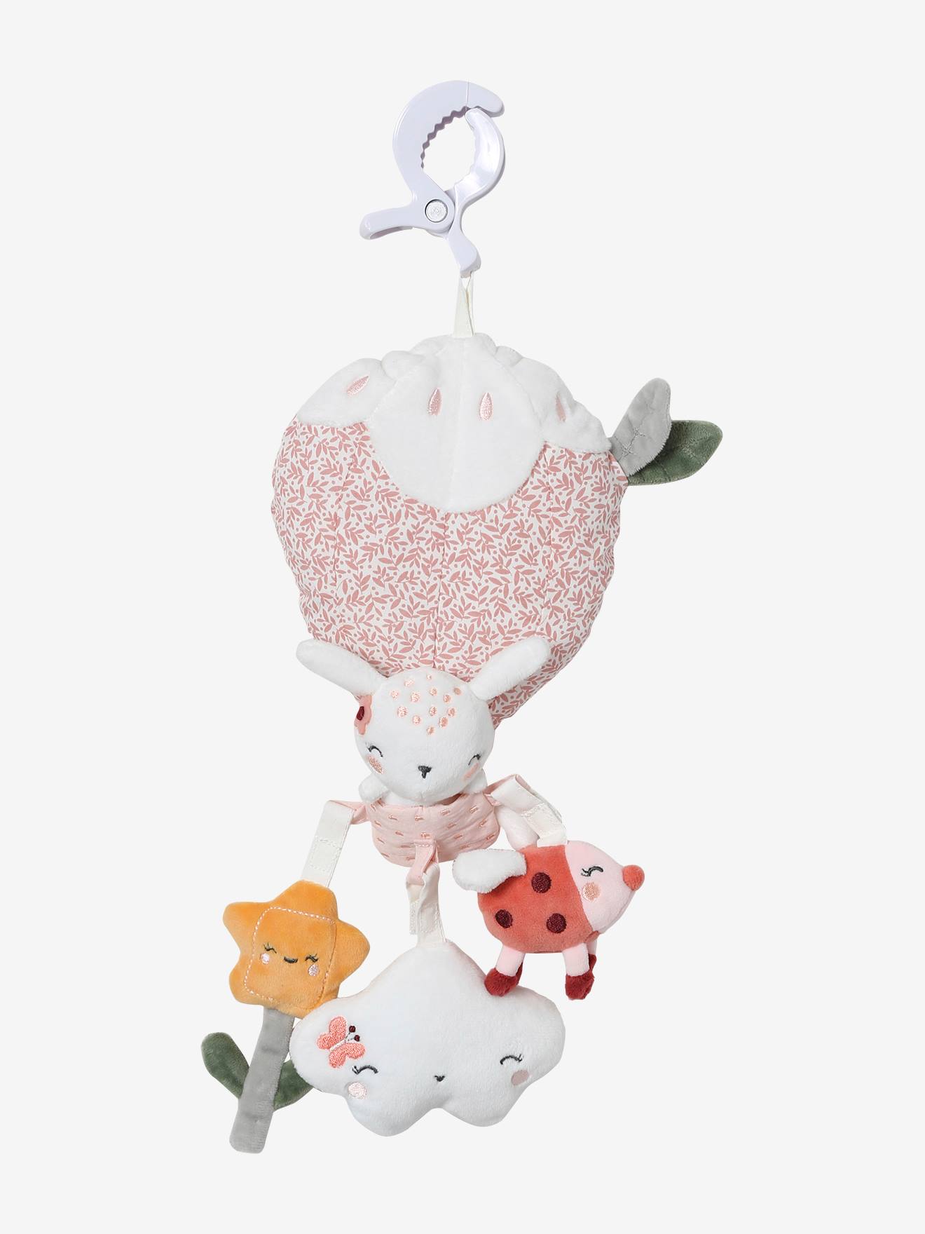 Vertbaudet Baby Greifspielzeug mit Clip ROSA WELT - rosa