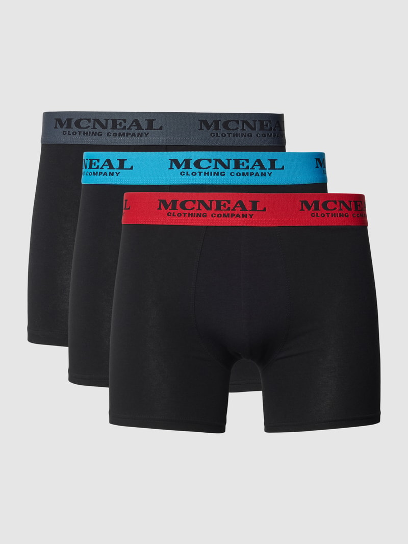 Boxershorts mit elastischem Bund im 3er-Pack in metallic schwarz