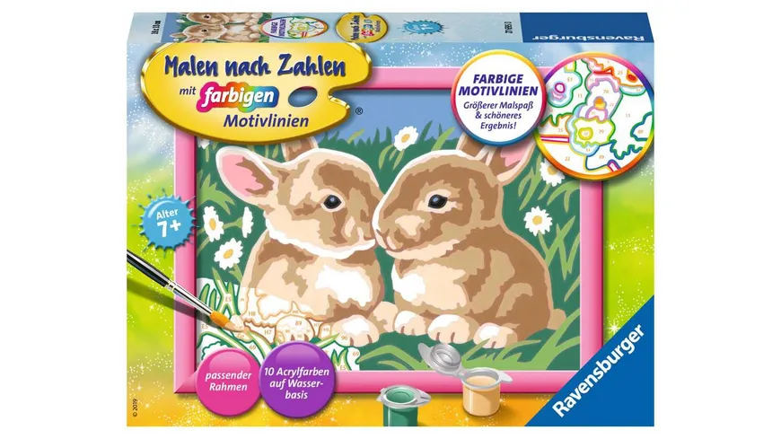 Ravensburger Beschäftigung - Malen nach Zahlen - Niedliche Häschen