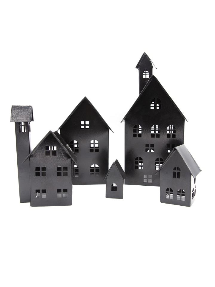 UNUS 5er Set Deko Häuser Metall in Schwarz günstig kaufen onesize