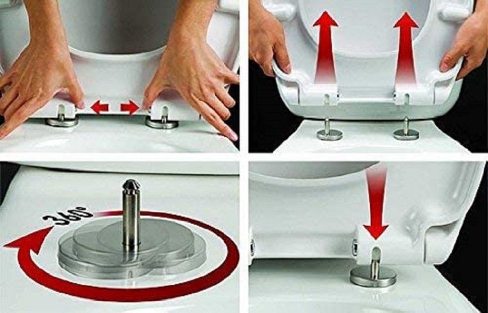 Euroshowers GmbH Kinder-WC-Sitz mit integriertem Kindersitz, Absenkautomatik Funktion, Absenkautomatik Funktion