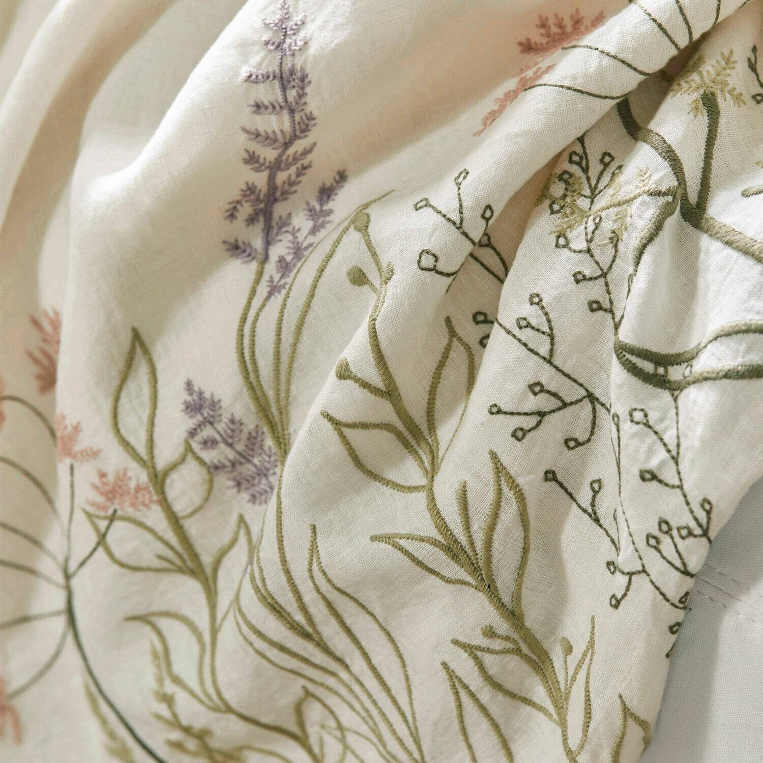 Baumwollbettdecke, Plaid Carrefour creme/lila, Mirabeau