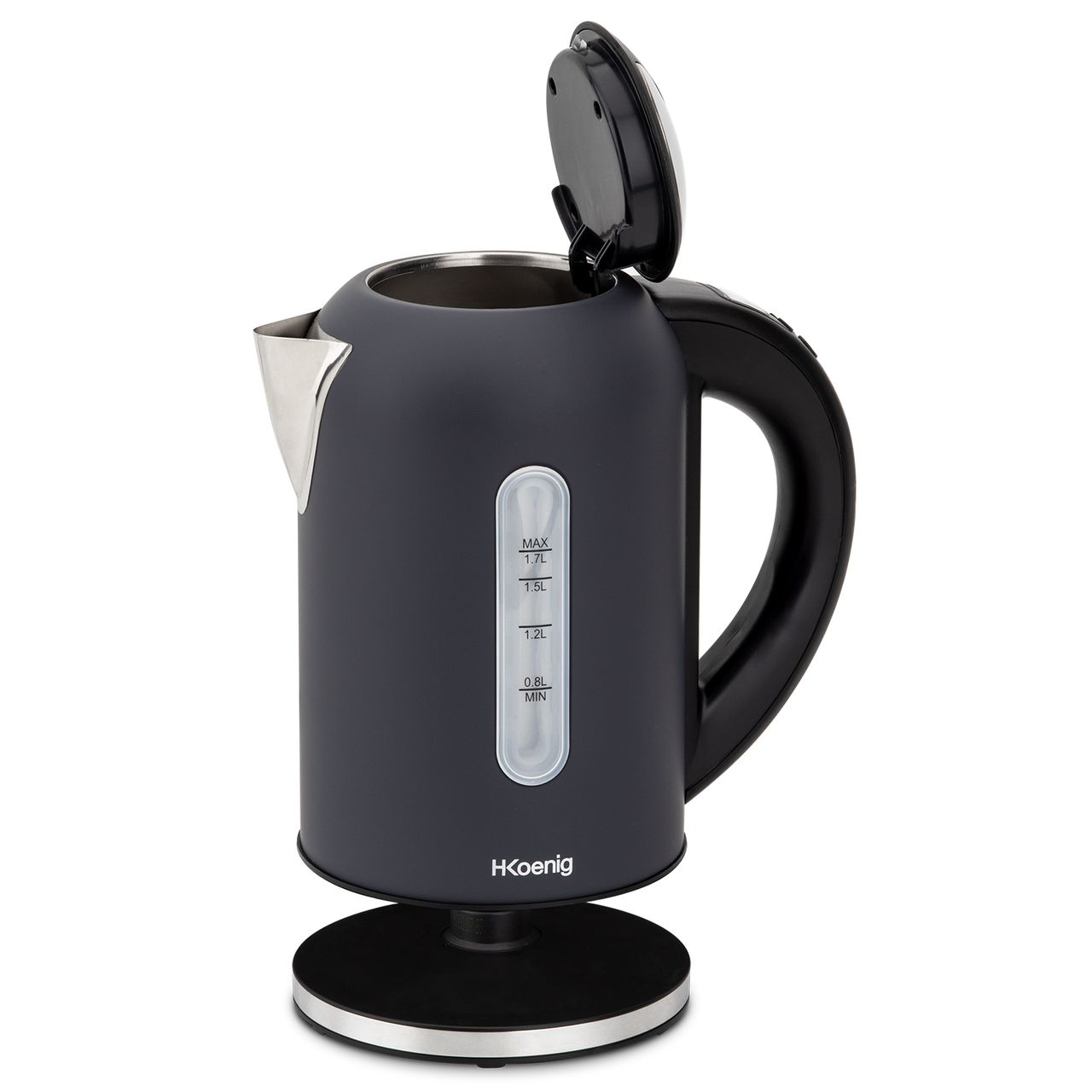 H.Koenig BOE52 - Wasserkocher mit einstellbarer Temperatur/ 1,7l/ 40-100°C/ 2200W / Schwarz