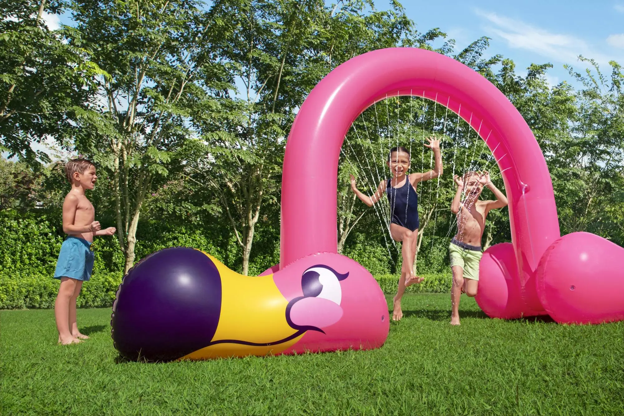 H2OGO! Jumbo Pink Flamingo Inflatable Kids Sprinkler Arch