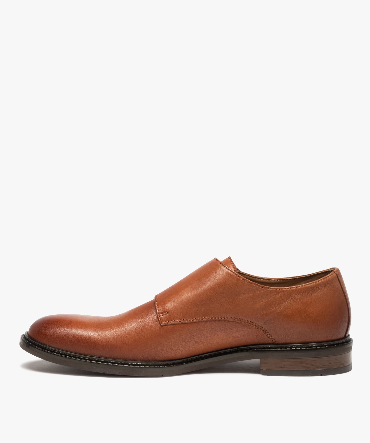 Derbies homme dessus cuir uni fermeture boucle - Tanéo camel | GEMO
