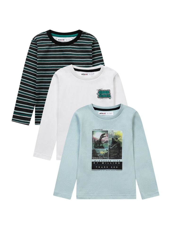 Minoti 3er. Set: Longsleeves 11MTTEE 3 in Mintgrün günstig kaufen