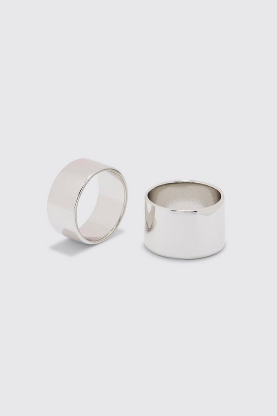 2er-Pack silber Metall-Ringe