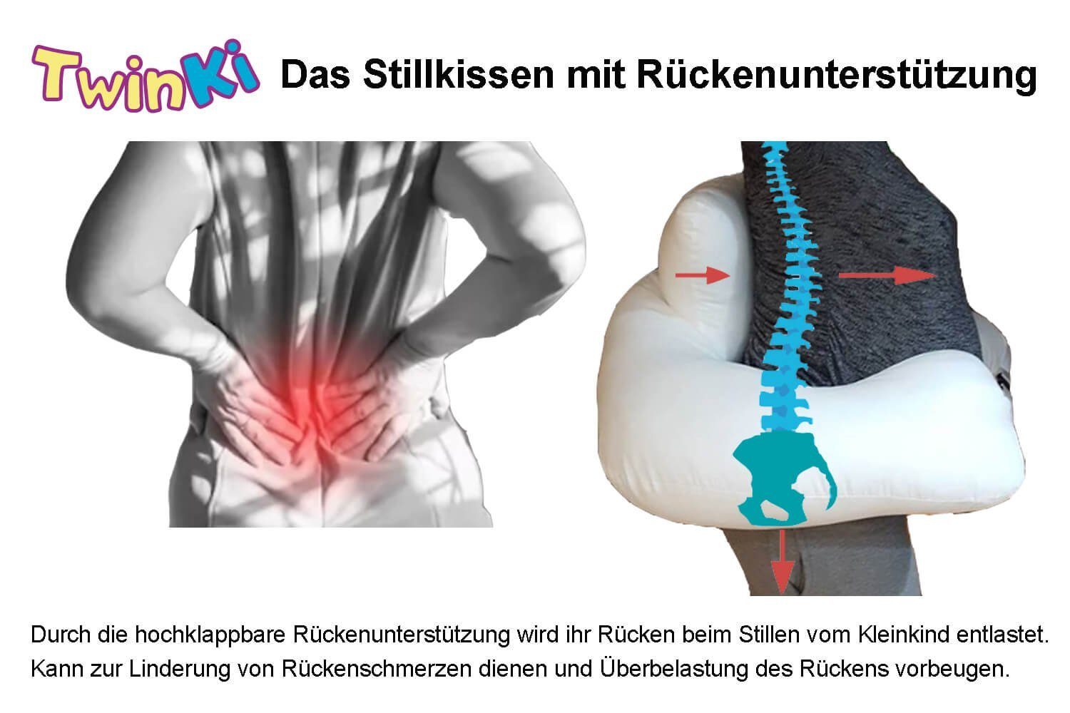 Traumreiter Stillkissen Stillkissen Zwillinge grau I Zwillingsstillkissen TwinKi von Traumreiter I Zwillinge Stillen Kissen mit Lumbar Support und Anschnallgurt I Twin Stillkissen für Zwillinge I Zwillingskissen