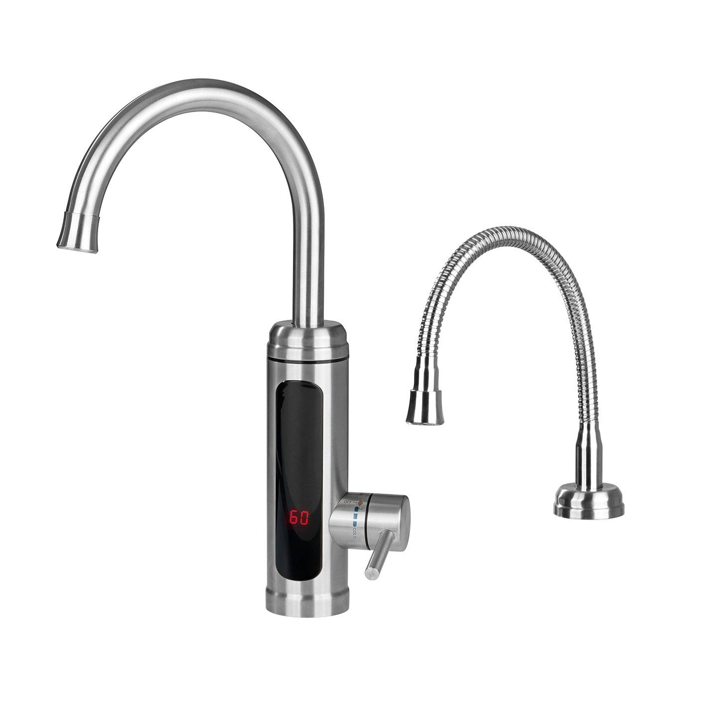 MAXXMEE Durchlauferhitzer Küchenarmatur 2er Set, Warm- & Kaltwasserarmatur 360° schwenkbar