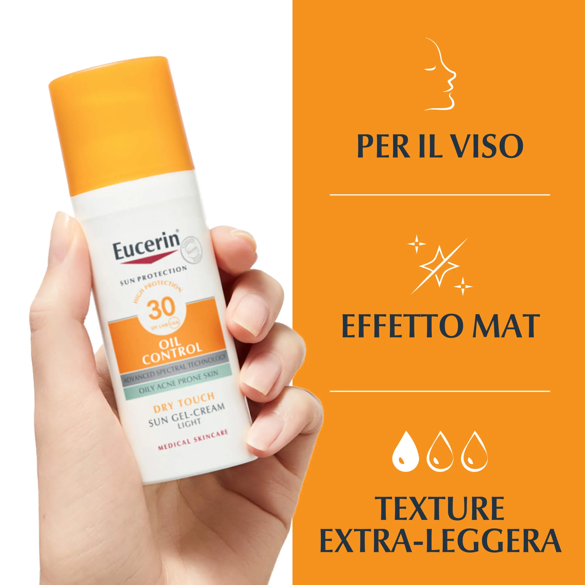 Cremă-gel pentru față cu protecție solară, control al uleiului, atingere uscată SPF30 - Cremă de protecție solară pentru față cu protecție ridicată.