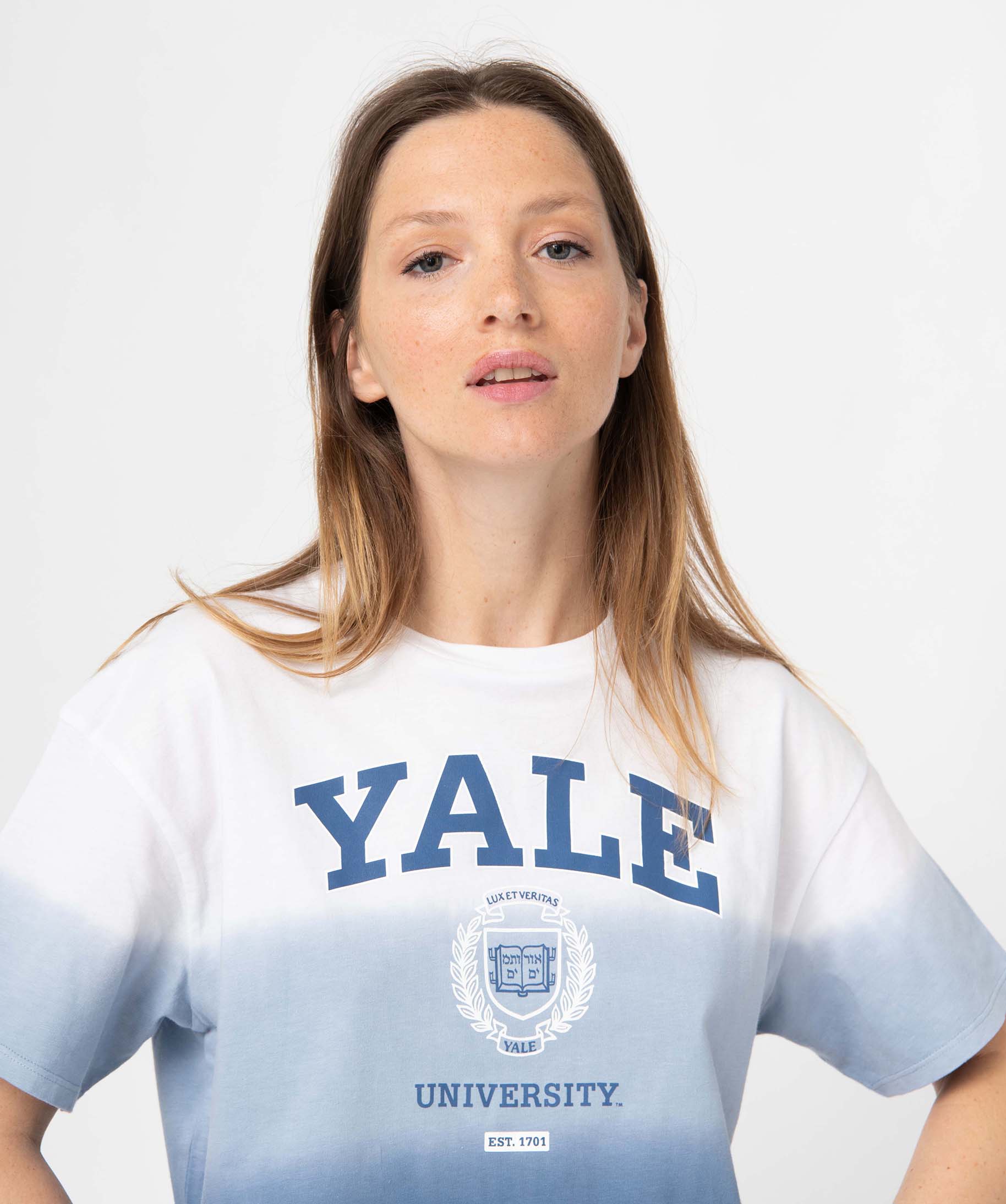 Tee-shirt femme coupe ample et courte - Yale bleu | GEMO