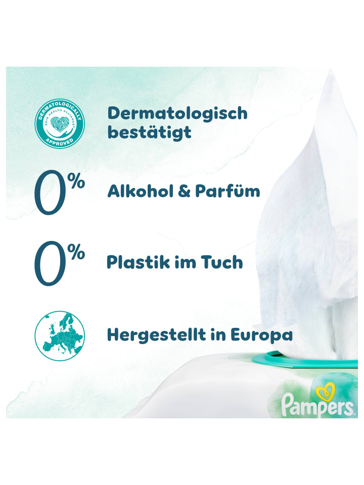 Pampers Pampers Harmonie Aqua Feuchttücher 15 Packungen = 720 Feuchttücher günstig kaufen onesize