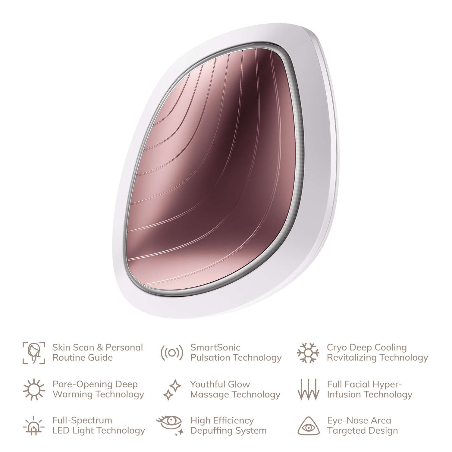 Geske Smart App Guided Mascarilla Sónica Cálido Y Fresco 9 En 1 #rosa