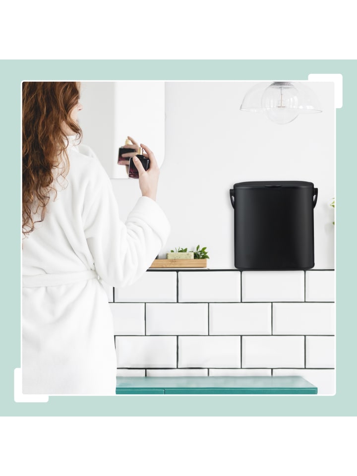 relaxdays Mülleimer in Silber/ Schwarz - 5 l günstig kaufen onesize