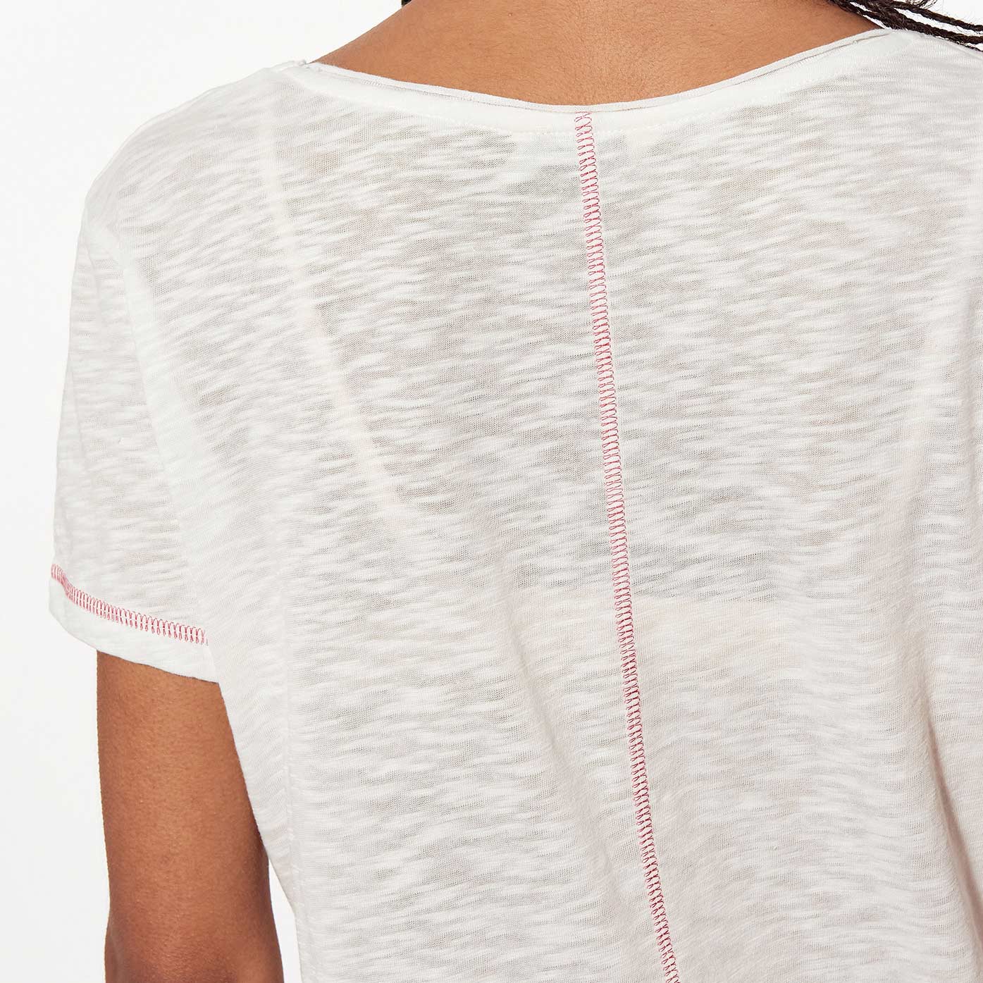 KOX    T-shirt blanc chiné femme