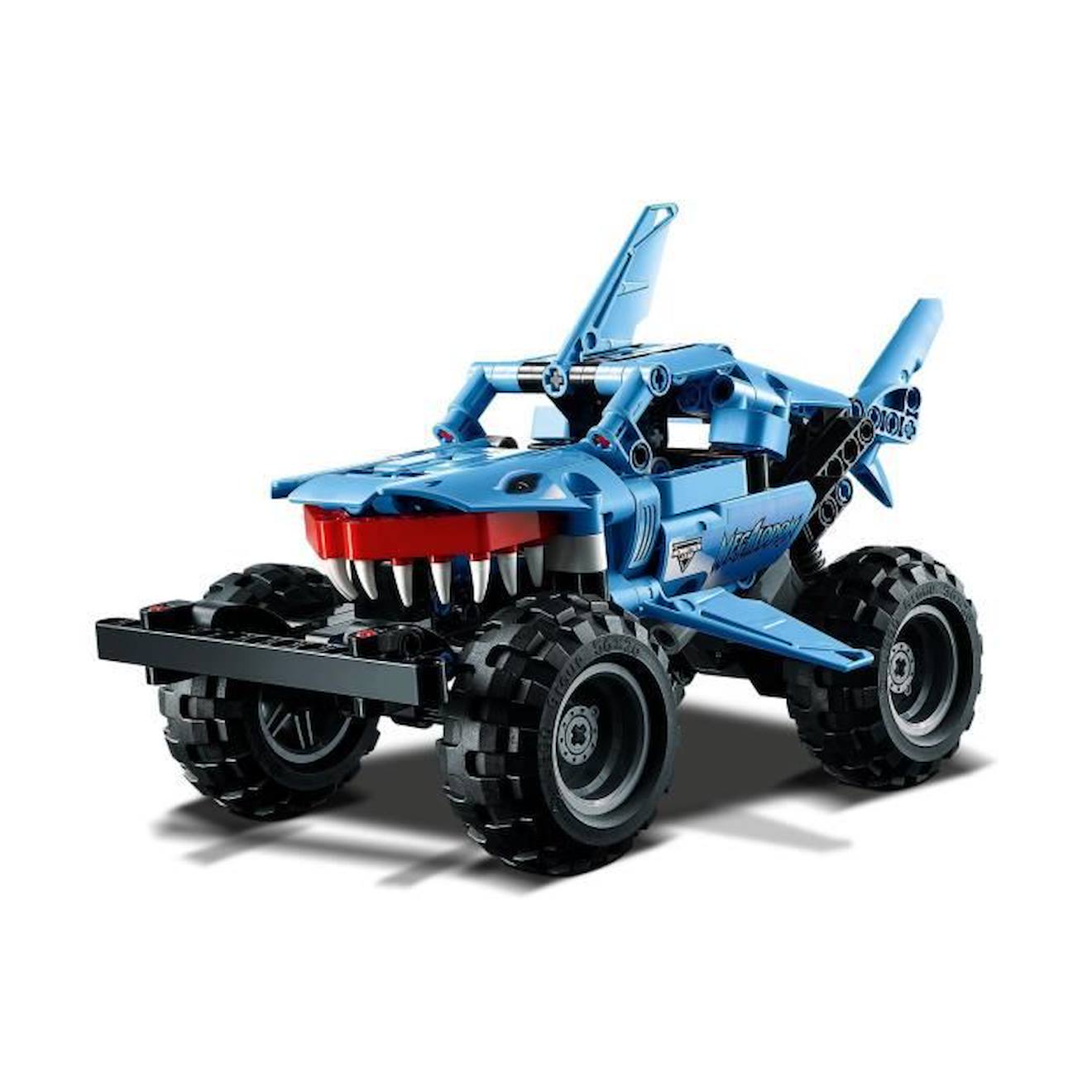 LEGO® 42134 Technic Monster Jam Megalodon, Voiture Jouet pour Enfants +7 Ans 2 en 1 Truck et Low Racer Lusca à Rétrofriction bleu