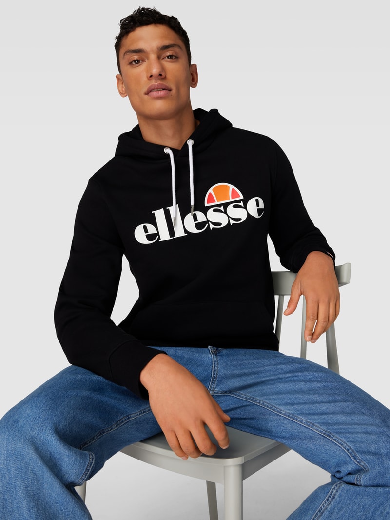 Hoodie mit Label-Print Modell 'GOTTERO' in schwarz