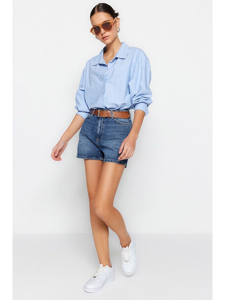 trendyol Jeans-Shorts in Dunkelblau günstig kaufen