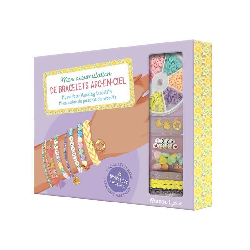 Coffret Mon accumulation de bracelets arc-en-ciel - Auzou