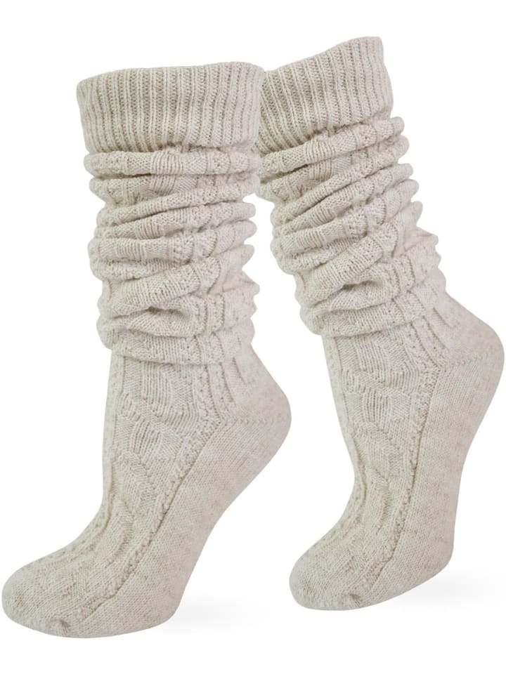 normani Trachten-Kniestrümpfe mit Leinen in Naturmelange günstig kaufen