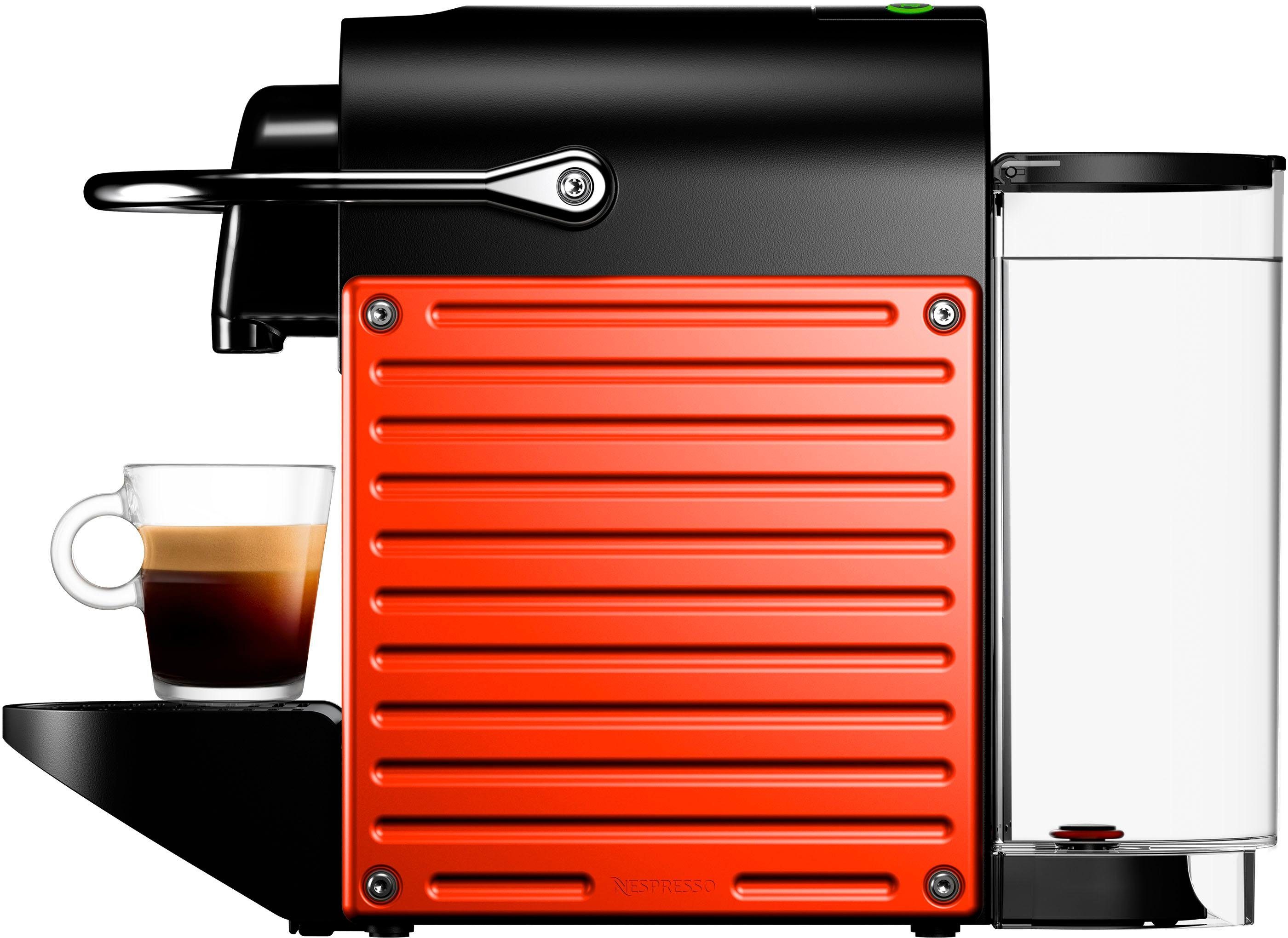 Nespresso Kapselmaschine Pixie XN3045 von Krups, Red, inkl. Willkommenspaket mit 14 Kapseln