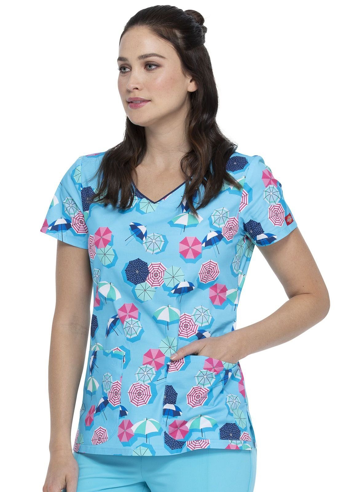 Dickies Funktionsbluse Bunt bedruckter Damen Kasack 