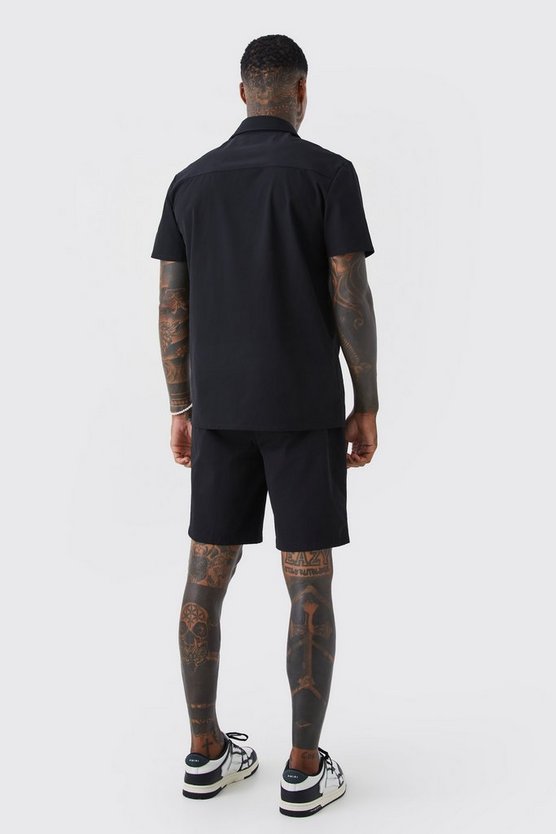 Stretch-Hemd & Shorts