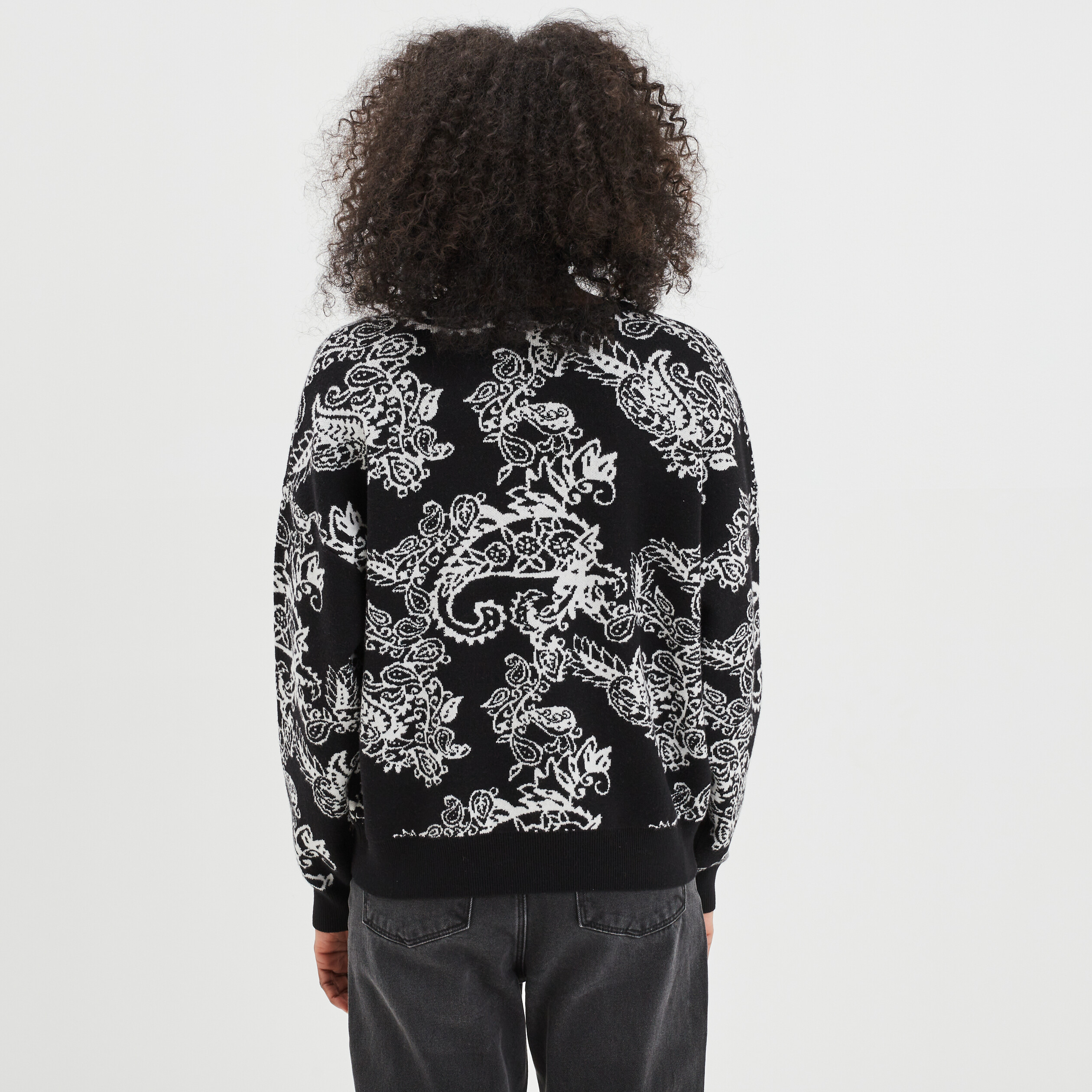 Pull droit col rond Liberto noir femme | La Halle