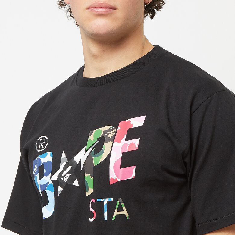 A Bathing Ape ABC Camo Crazy Bape STA Logo Tee Black