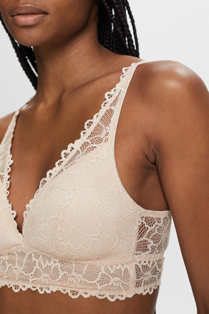 Wattierter, bügelloser Bralette aus Spitze