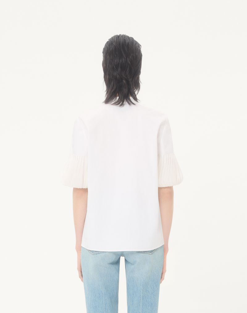 Camisa de algodão popeline bordada