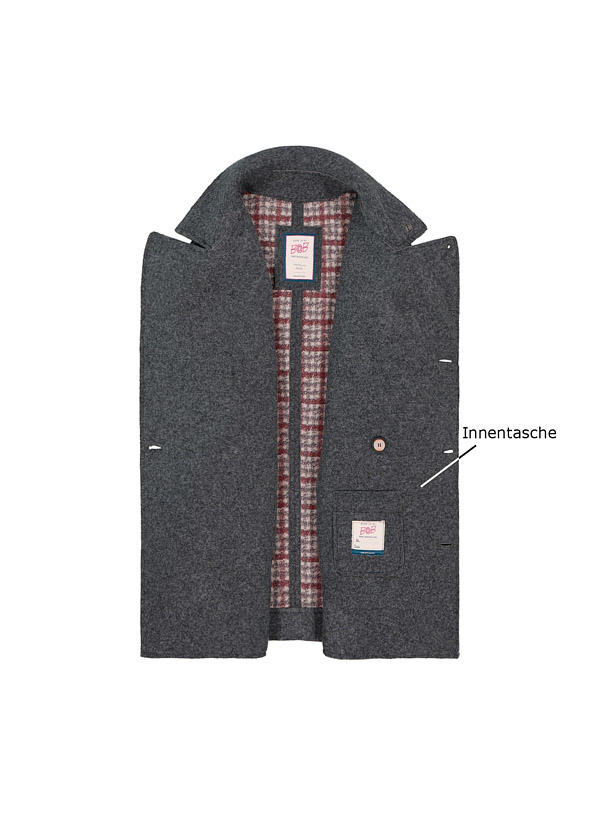 BOB, Cabanjacke, Woll-Stretch ungefüttert, antracite