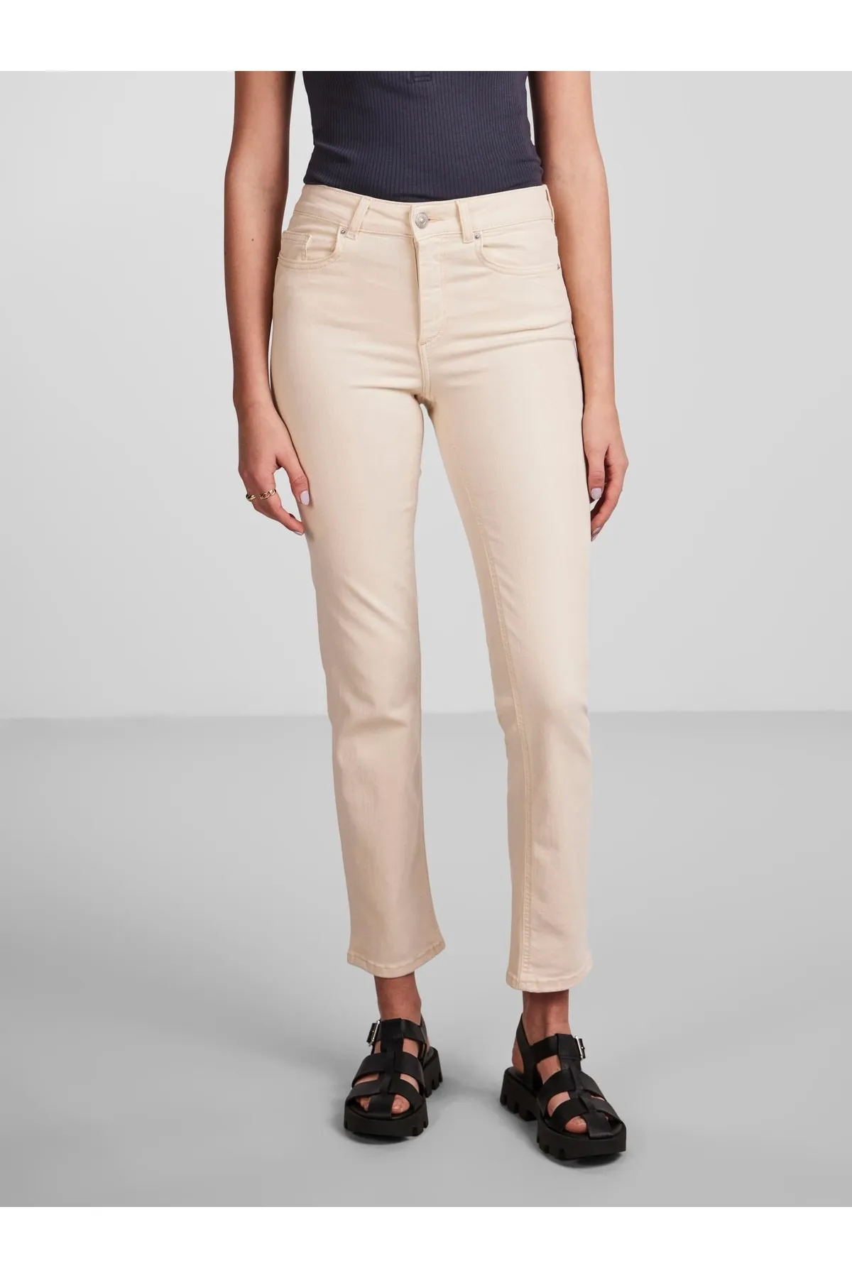 PIECES  Jeans - Beige - Zigarettenschnitt