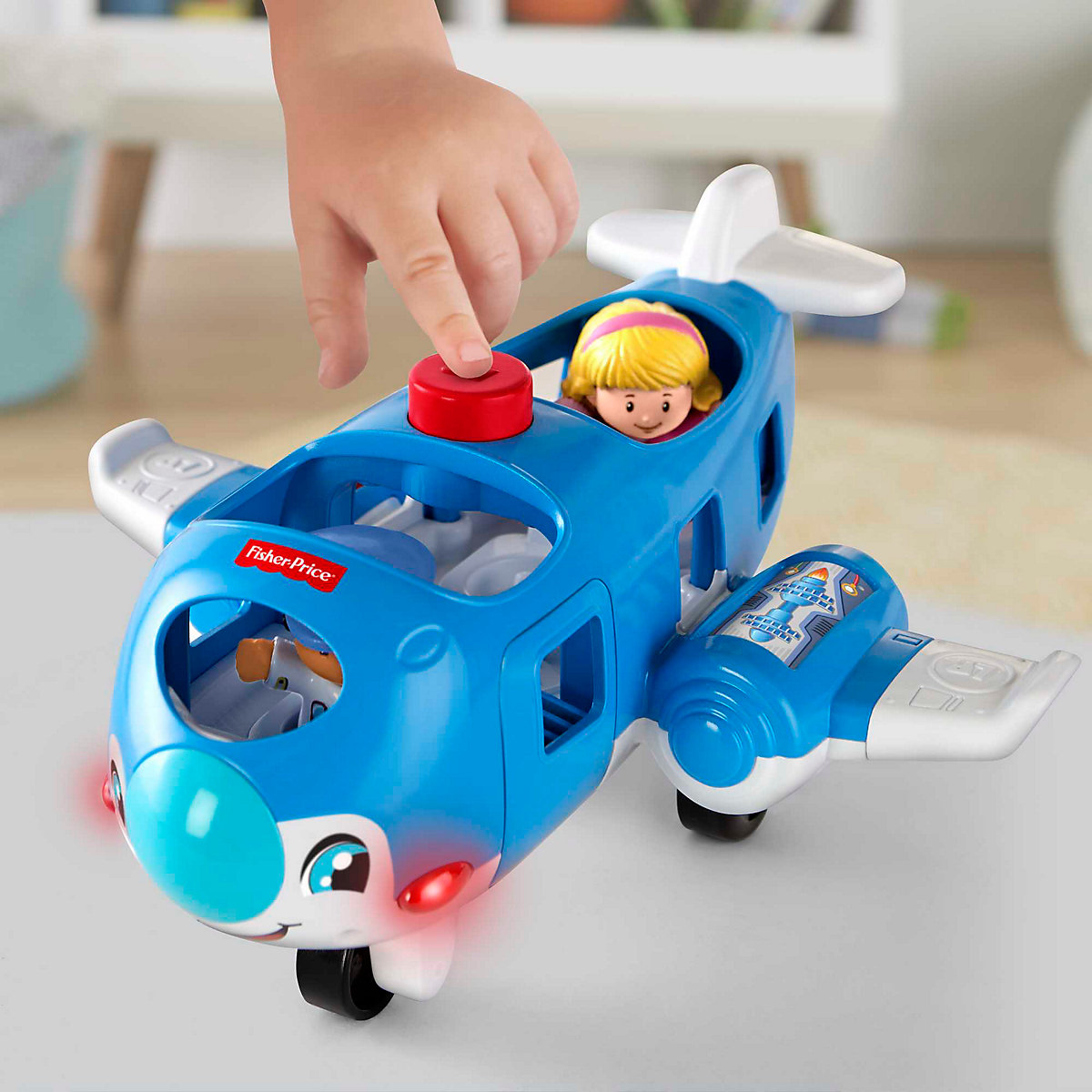 Fisher-Price Little People Flugzeug Spielzeug mit Figuren, Lernspielzeug