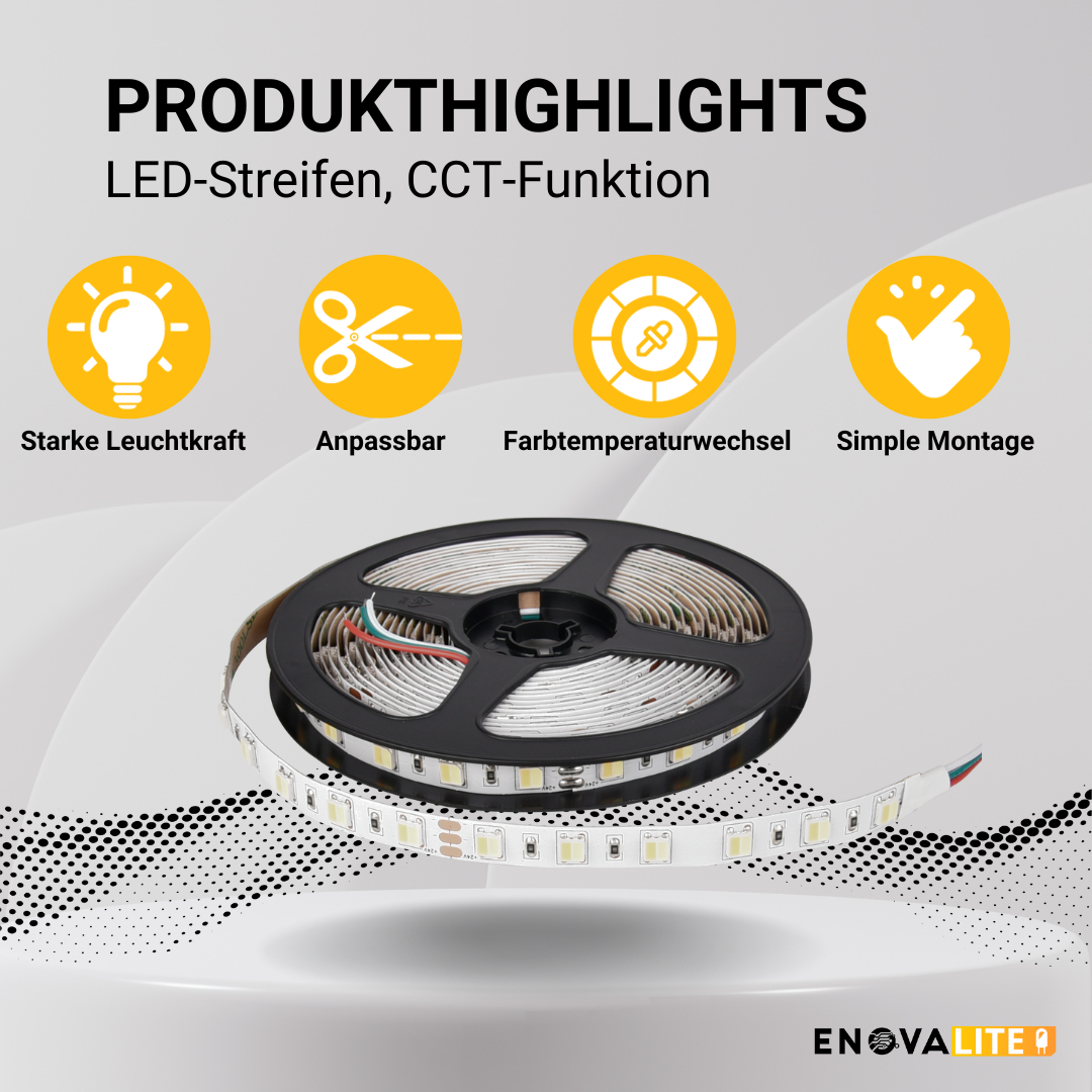 ENOVALITE LED-Streifen mit CCT-Funktion, 24 V