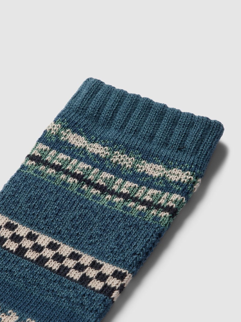 Socken mit Allover-Muster Modell 'Hygge' im 2er-Pack in rauchblau