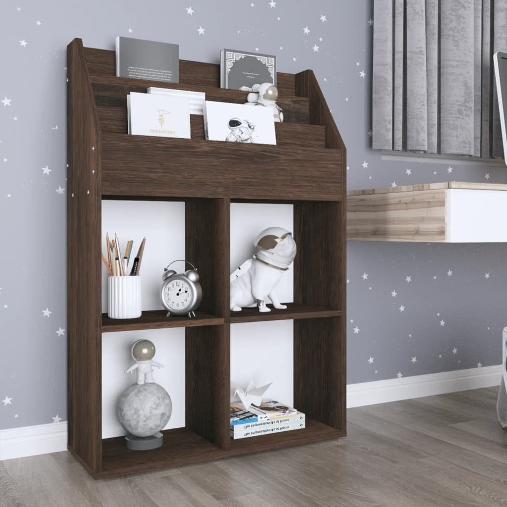 vidaXL Zeitungsständer Kinder-Bücherregal Räuchereiche 71x30x114 cm Spanplatte (1 St)