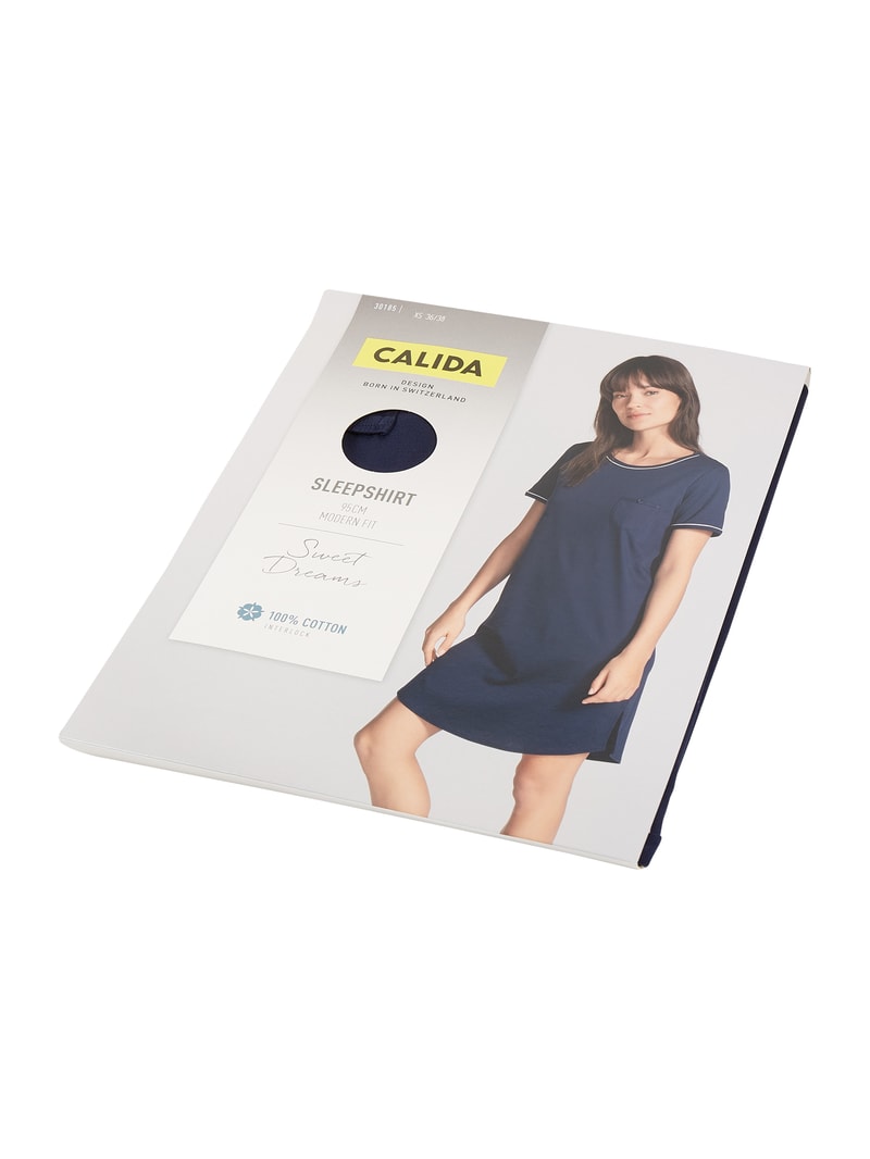 Modern Fit Schlafshirt aus Baumwolle Modell 'Sweet Dreams' in blau