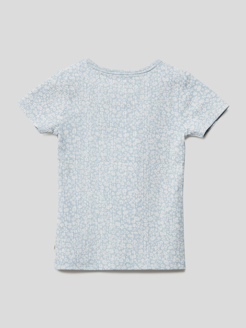 T-Shirt mit floralem Muster in hellblau