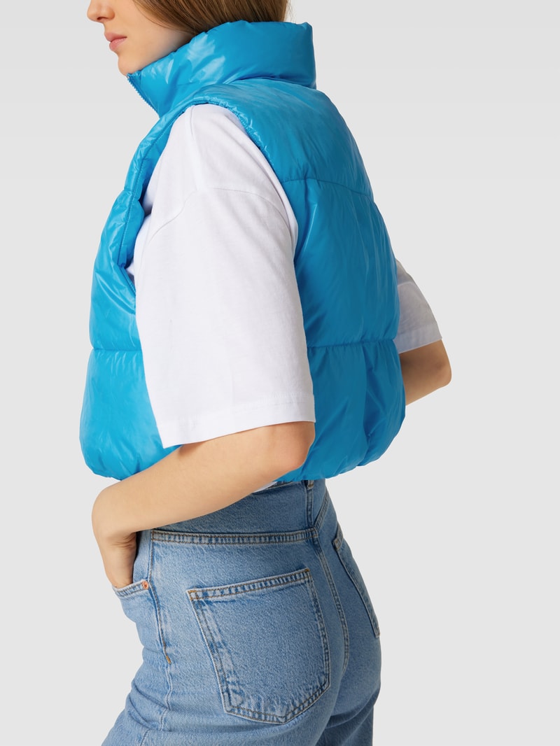 Steppweste mit Stehkragen in blau