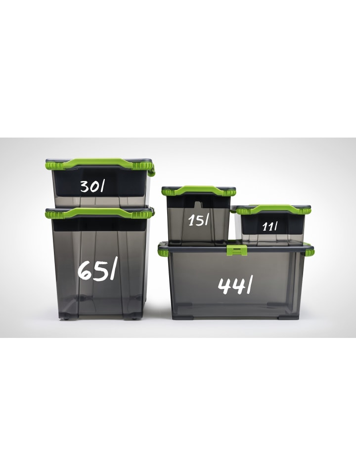 Rotho 3er Set Lagerbox 44lEVO TOTAL PROTECTION  in Anthrazit tr. günstig kaufen onesize