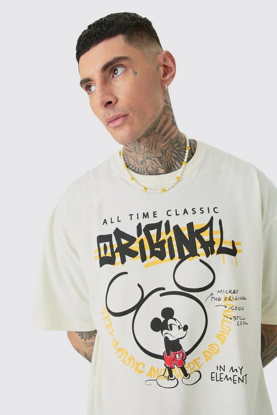 Tall Oversize T-Shirt mit lizenziertem Mickey Mouse Print