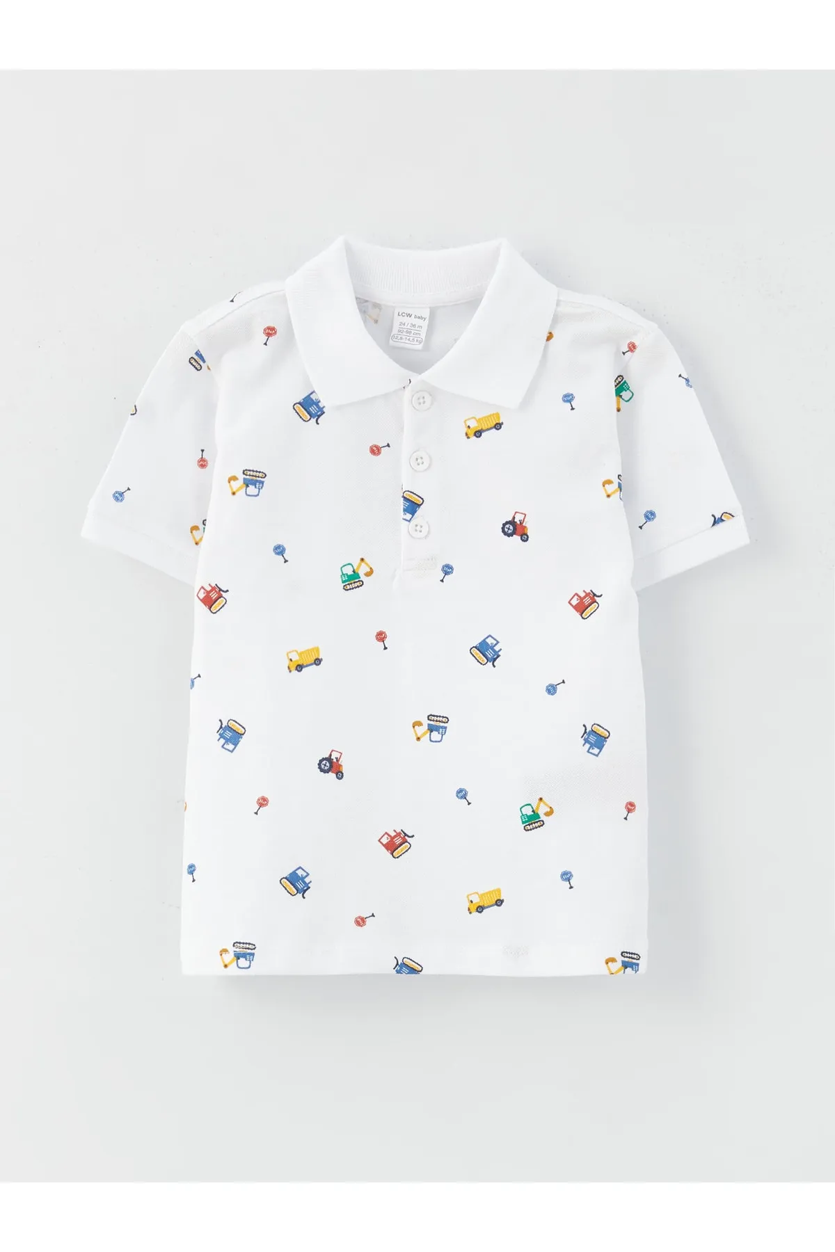 LC Waikiki  Kurzarm-T-Shirt und Shorts mit Polokragen und gemustertem Baby-Jungen-Muster, 2er-Set