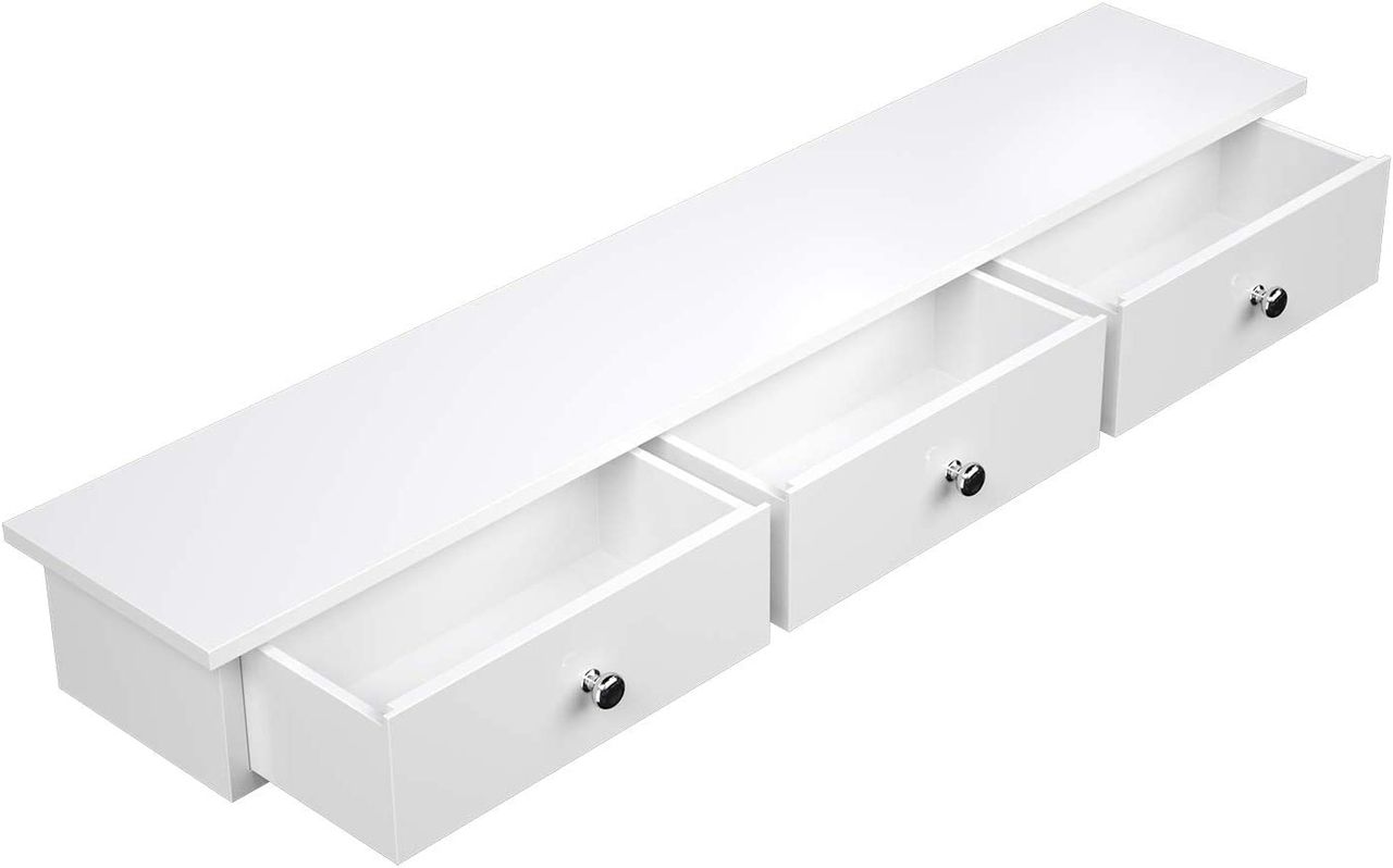 Songmics Wandregal, 80x15x10cm, Weiß